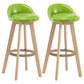 Modern Rotatable Backrest Counter Stool Wood Cafe Bar Stool with Pedal and Cushion Light Green 2 Piece Set Clearhalo 'Bar Furniture' 'Bar Stools' 'bar_stools' 'furn' 'furn_bar_stools' 'furniture_bar_stools' 'Kitchen & Dining Furniture' 'kitchen&dining_furn' 'kitchen' 'kitchen_furn' Furniture' 4463071