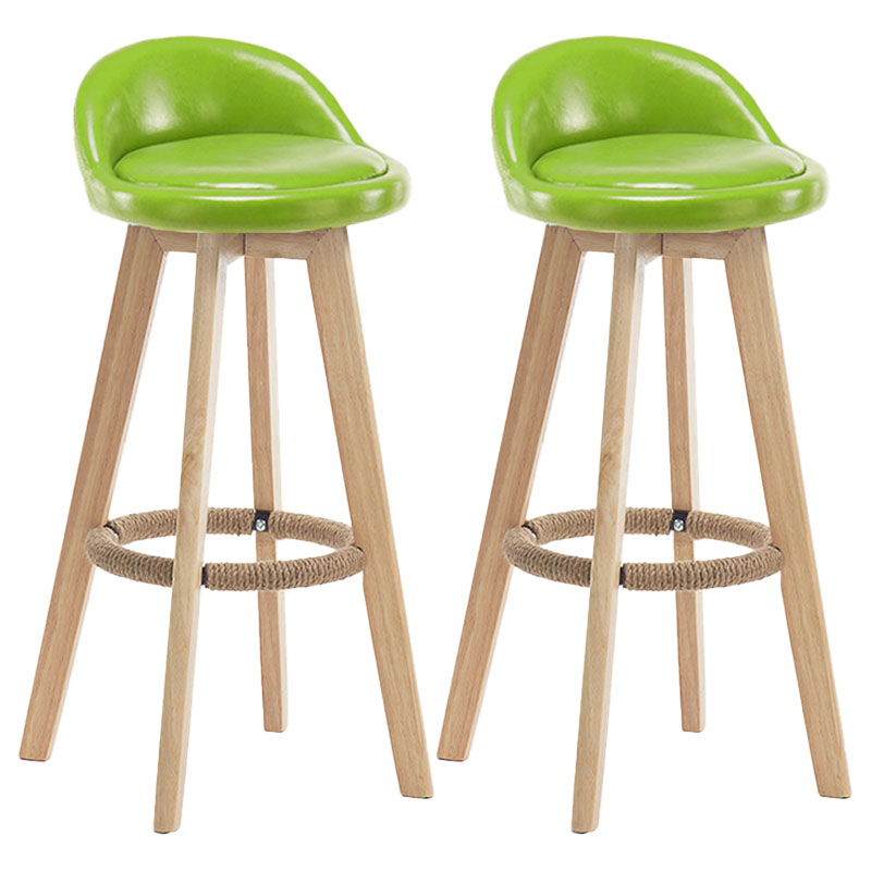 Modern Rotatable Backrest Counter Stool Wood Cafe Bar Stool with Pedal and Cushion Light Green 2 Piece Set Clearhalo 'Bar Furniture' 'Bar Stools' 'bar_stools' 'furn' 'furn_bar_stools' 'furniture_bar_stools' 'Kitchen & Dining Furniture' 'kitchen&dining_furn' 'kitchen' 'kitchen_furn' Furniture' 4463071