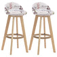 Modern Rotatable Backrest Counter Stool Wood Cafe Bar Stool with Pedal and Cushion White-Gray 2 Piece Set Clearhalo 'Bar Furniture' 'Bar Stools' 'bar_stools' 'furn' 'furn_bar_stools' 'furniture_bar_stools' 'Kitchen & Dining Furniture' 'kitchen&dining_furn' 'kitchen' 'kitchen_furn' Furniture' 4463072