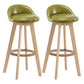 Modern Rotatable Backrest Counter Stool Wood Cafe Bar Stool with Pedal and Cushion Dark Army Green 2 Piece Set Clearhalo 'Bar Furniture' 'Bar Stools' 'bar_stools' 'furn' 'furn_bar_stools' 'furniture_bar_stools' 'Kitchen & Dining Furniture' 'kitchen&dining_furn' 'kitchen' 'kitchen_furn' Furniture' 4463074
