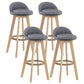 Modern Rotatable Backrest Counter Stool Wood Cafe Bar Stool with Pedal and Cushion Grey 4 Piece Set Clearhalo 'Bar Furniture' 'Bar Stools' 'bar_stools' 'furn' 'furn_bar_stools' 'furniture_bar_stools' 'Kitchen & Dining Furniture' 'kitchen&dining_furn' 'kitchen' 'kitchen_furn' Furniture' 4463075