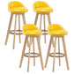 Modern Rotatable Backrest Counter Stool Wood Cafe Bar Stool with Pedal and Cushion Yellow 4 Piece Set Clearhalo 'Bar Furniture' 'Bar Stools' 'bar_stools' 'furn' 'furn_bar_stools' 'furniture_bar_stools' 'Kitchen & Dining Furniture' 'kitchen&dining_furn' 'kitchen' 'kitchen_furn' Furniture' 4463076