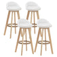 Modern Rotatable Backrest Counter Stool Wood Cafe Bar Stool with Pedal and Cushion White 4 Piece Set Clearhalo 'Bar Furniture' 'Bar Stools' 'bar_stools' 'furn' 'furn_bar_stools' 'furniture_bar_stools' 'Kitchen & Dining Furniture' 'kitchen&dining_furn' 'kitchen' 'kitchen_furn' Furniture' 4463079