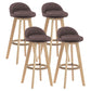 Modern Rotatable Backrest Counter Stool Wood Cafe Bar Stool with Pedal and Cushion Coffee 4 Piece Set Clearhalo 'Bar Furniture' 'Bar Stools' 'bar_stools' 'furn' 'furn_bar_stools' 'furniture_bar_stools' 'Kitchen & Dining Furniture' 'kitchen&dining_furn' 'kitchen' 'kitchen_furn' Furniture' 4463081