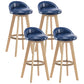 Modern Rotatable Backrest Counter Stool Wood Cafe Bar Stool with Pedal and Cushion Blue 4 Piece Set Clearhalo 'Bar Furniture' 'Bar Stools' 'bar_stools' 'furn' 'furn_bar_stools' 'furniture_bar_stools' 'Kitchen & Dining Furniture' 'kitchen&dining_furn' 'kitchen' 'kitchen_furn' Furniture' 4463082