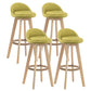 Modern Rotatable Backrest Counter Stool Wood Cafe Bar Stool with Pedal and Cushion Green 4 Piece Set Clearhalo 'Bar Furniture' 'Bar Stools' 'bar_stools' 'furn' 'furn_bar_stools' 'furniture_bar_stools' 'Kitchen & Dining Furniture' 'kitchen&dining_furn' 'kitchen' 'kitchen_furn' Furniture' 4463083