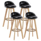 Modern Rotatable Backrest Counter Stool Wood Cafe Bar Stool with Pedal and Cushion Black 4 Piece Set Clearhalo 'Bar Furniture' 'Bar Stools' 'bar_stools' 'furn' 'furn_bar_stools' 'furniture_bar_stools' 'Kitchen & Dining Furniture' 'kitchen&dining_furn' 'kitchen' 'kitchen_furn' Furniture' 4463085