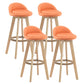 Modern Rotatable Backrest Counter Stool Wood Cafe Bar Stool with Pedal and Cushion Orange 4 Piece Set Clearhalo 'Bar Furniture' 'Bar Stools' 'bar_stools' 'furn' 'furn_bar_stools' 'furniture_bar_stools' 'Kitchen & Dining Furniture' 'kitchen&dining_furn' 'kitchen' 'kitchen_furn' Furniture' 4463087