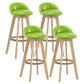 Modern Rotatable Backrest Counter Stool Wood Cafe Bar Stool with Pedal and Cushion Light Green 4 Piece Set Clearhalo 'Bar Furniture' 'Bar Stools' 'bar_stools' 'furn' 'furn_bar_stools' 'furniture_bar_stools' 'Kitchen & Dining Furniture' 'kitchen&dining_furn' 'kitchen' 'kitchen_furn' Furniture' 4463088