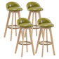 Modern Rotatable Backrest Counter Stool Wood Cafe Bar Stool with Pedal and Cushion Dark Army Green 4 Piece Set Clearhalo 'Bar Furniture' 'Bar Stools' 'bar_stools' 'furn' 'furn_bar_stools' 'furniture_bar_stools' 'Kitchen & Dining Furniture' 'kitchen&dining_furn' 'kitchen' 'kitchen_furn' Furniture' 4463091