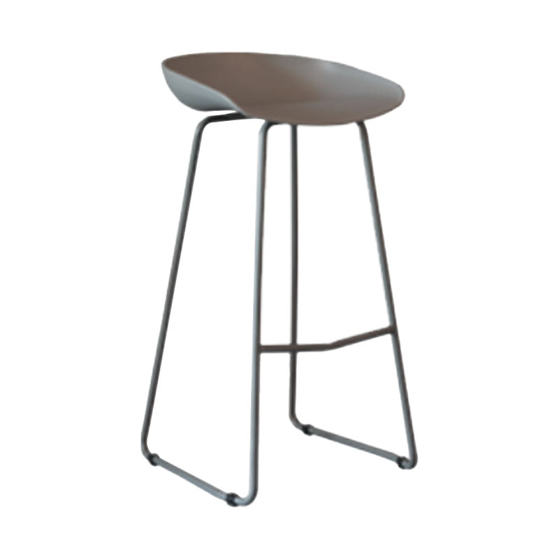 Modern Armless Backrest Counter Stool Iron Milk Tea Shop Bar Stool with Plastic Seat Gray 1 Piece Clearhalo 'Bar Furniture' 'Bar Stools' 'bar_stools' 'furn' 'furn_bar_stools' 'furniture_bar_stools' 'Kitchen & Dining Furniture' 'kitchen&dining_furn' 'kitchen' 'kitchen_furn' Furniture' 4463101