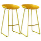 Modern Armless Backrest Counter Stool Iron Milk Tea Shop Bar Stool with Plastic Seat Yellow 2 Piece Set Clearhalo 'Bar Furniture' 'Bar Stools' 'bar_stools' 'furn' 'furn_bar_stools' 'furniture_bar_stools' 'Kitchen & Dining Furniture' 'kitchen&dining_furn' 'kitchen' 'kitchen_furn' Furniture' 4463110
