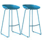 Modern Armless Backrest Counter Stool Iron Milk Tea Shop Bar Stool with Plastic Seat Blue 2 Piece Set Clearhalo 'Bar Furniture' 'Bar Stools' 'bar_stools' 'furn' 'furn_bar_stools' 'furniture_bar_stools' 'Kitchen & Dining Furniture' 'kitchen&dining_furn' 'kitchen' 'kitchen_furn' Furniture' 4463111