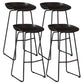 Modern Armless Backrest Counter Stool Iron Milk Tea Shop Bar Stool with Plastic Seat Black 4 Piece Set Clearhalo 'Bar Furniture' 'Bar Stools' 'bar_stools' 'furn' 'furn_bar_stools' 'furniture_bar_stools' 'Kitchen & Dining Furniture' 'kitchen&dining_furn' 'kitchen' 'kitchen_furn' Furniture' 4463114
