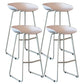 Modern Armless Backrest Counter Stool Iron Milk Tea Shop Bar Stool with Plastic Seat White 4 Piece Set Clearhalo 'Bar Furniture' 'Bar Stools' 'bar_stools' 'furn' 'furn_bar_stools' 'furniture_bar_stools' 'Kitchen & Dining Furniture' 'kitchen&dining_furn' 'kitchen' 'kitchen_furn' Furniture' 4463115