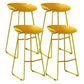 Modern Armless Backrest Counter Stool Iron Milk Tea Shop Bar Stool with Plastic Seat Yellow 4 Piece Set Clearhalo 'Bar Furniture' 'Bar Stools' 'bar_stools' 'furn' 'furn_bar_stools' 'furniture_bar_stools' 'Kitchen & Dining Furniture' 'kitchen&dining_furn' 'kitchen' 'kitchen_furn' Furniture' 4463116