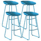 Modern Armless Backrest Counter Stool Iron Milk Tea Shop Bar Stool with Plastic Seat Blue 4 Piece Set Clearhalo 'Bar Furniture' 'Bar Stools' 'bar_stools' 'furn' 'furn_bar_stools' 'furniture_bar_stools' 'Kitchen & Dining Furniture' 'kitchen&dining_furn' 'kitchen' 'kitchen_furn' Furniture' 4463117