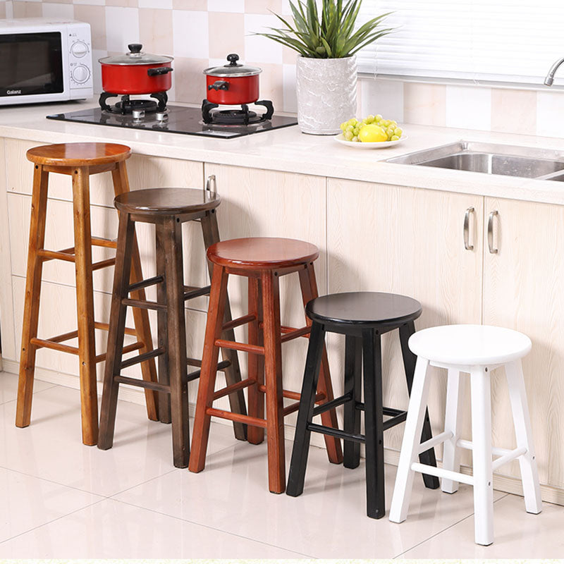 Modern Armless Backrest Counter Stool Wood Kitchen Bar Stool with Wooden Seat and Pedal Clearhalo 'Bar Furniture' 'Bar Stools' 'bar_stools' 'furn' 'furn_bar_stools' 'furniture_bar_stools' 'Kitchen & Dining Furniture' 'kitchen&dining_furn' 'kitchen' 'kitchen_furn' Furniture' 4463126