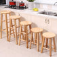 Modern Armless Backrest Counter Stool Wood Kitchen Bar Stool with Wooden Seat and Pedal Clearhalo 'Bar Furniture' 'Bar Stools' 'bar_stools' 'furn' 'furn_bar_stools' 'furniture_bar_stools' 'Kitchen & Dining Furniture' 'kitchen&dining_furn' 'kitchen' 'kitchen_furn' Furniture' 4463128