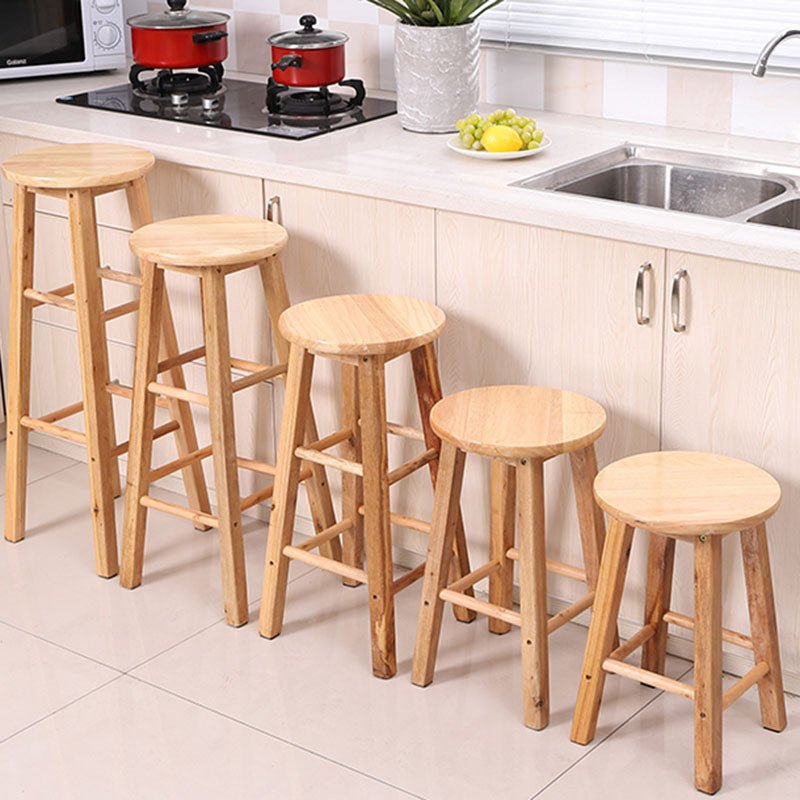 Modern Armless Backrest Counter Stool Wood Kitchen Bar Stool with Wooden Seat and Pedal Clearhalo 'Bar Furniture' 'Bar Stools' 'bar_stools' 'furn' 'furn_bar_stools' 'furniture_bar_stools' 'Kitchen & Dining Furniture' 'kitchen&dining_furn' 'kitchen' 'kitchen_furn' Furniture' 4463128