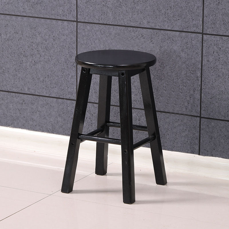 Modern Armless Backrest Counter Stool Wood Kitchen Bar Stool with Wooden Seat and Pedal Black Clearhalo 'Bar Furniture' 'Bar Stools' 'bar_stools' 'furn' 'furn_bar_stools' 'furniture_bar_stools' 'Kitchen & Dining Furniture' 'kitchen&dining_furn' 'kitchen' 'kitchen_furn' Furniture' 4463129
