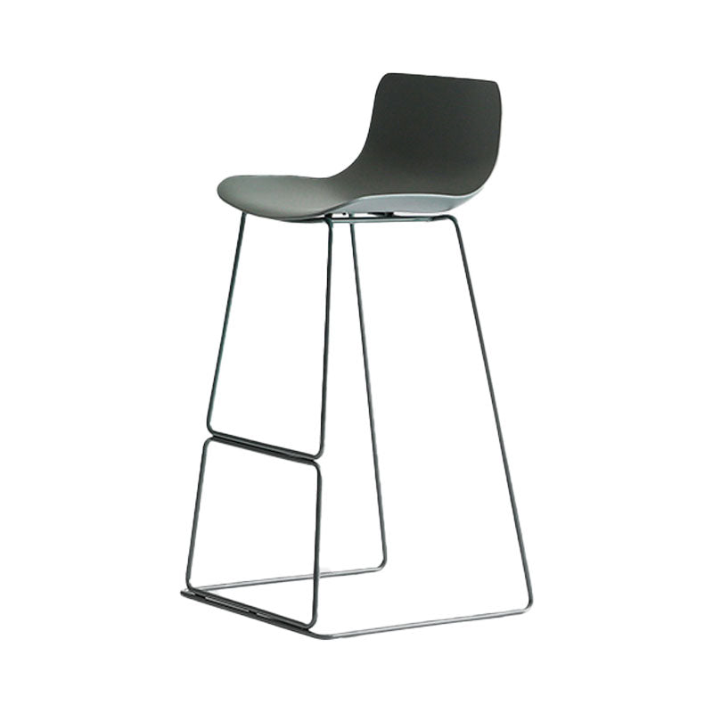 Modern Armless Backrest Counter Stool Steel Kitchen Bar Stool with Plastic Seat and Pedal Clearhalo 'Bar Furniture' 'Bar Stools' 'bar_stools' 'furn' 'furn_bar_stools' 'furniture_bar_stools' 'Kitchen & Dining Furniture' 'kitchen&dining_furn' 'kitchen' 'kitchen_furn' Furniture' 4463188