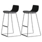 Modern Armless Backrest Counter Stool Steel Kitchen Bar Stool with Plastic Seat and Pedal Black 2 Piece Set Clearhalo 'Bar Furniture' 'Bar Stools' 'bar_stools' 'furn' 'furn_bar_stools' 'furniture_bar_stools' 'Kitchen & Dining Furniture' 'kitchen&dining_furn' 'kitchen' 'kitchen_furn' Furniture' 4463189