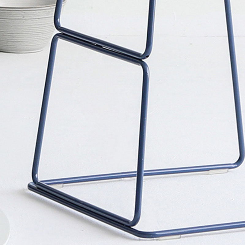 Modern Armless Backrest Counter Stool Steel Kitchen Bar Stool with Plastic Seat and Pedal Clearhalo 'Bar Furniture' 'Bar Stools' 'bar_stools' 'furn' 'furn_bar_stools' 'furniture_bar_stools' 'Kitchen & Dining Furniture' 'kitchen&dining_furn' 'kitchen' 'kitchen_furn' Furniture' 4463190