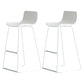 Modern Armless Backrest Counter Stool Steel Kitchen Bar Stool with Plastic Seat and Pedal White 2 Piece Set Clearhalo 'Bar Furniture' 'Bar Stools' 'bar_stools' 'furn' 'furn_bar_stools' 'furniture_bar_stools' 'Kitchen & Dining Furniture' 'kitchen&dining_furn' 'kitchen' 'kitchen_furn' Furniture' 4463191