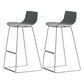 Modern Armless Backrest Counter Stool Steel Kitchen Bar Stool with Plastic Seat and Pedal Gray 2 Piece Set Clearhalo 'Bar Furniture' 'Bar Stools' 'bar_stools' 'furn' 'furn_bar_stools' 'furniture_bar_stools' 'Kitchen & Dining Furniture' 'kitchen&dining_furn' 'kitchen' 'kitchen_furn' Furniture' 4463194