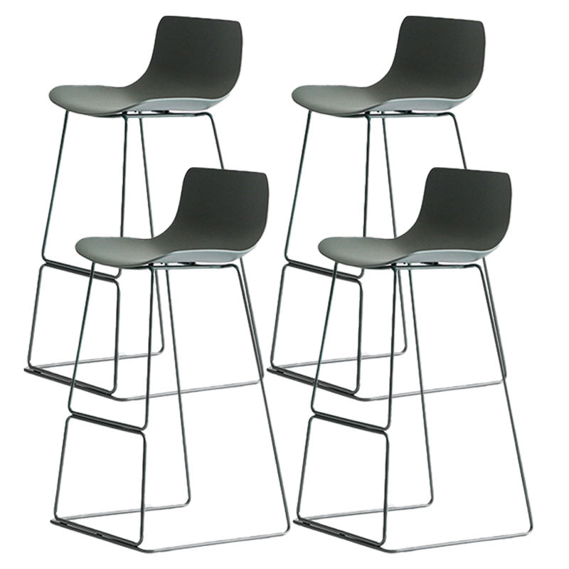 Modern Armless Backrest Counter Stool Steel Kitchen Bar Stool with Plastic Seat and Pedal Green 4 Piece Set Clearhalo 'Bar Furniture' 'Bar Stools' 'bar_stools' 'furn' 'furn_bar_stools' 'furniture_bar_stools' 'Kitchen & Dining Furniture' 'kitchen&dining_furn' 'kitchen' 'kitchen_furn' Furniture' 4463195