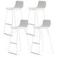 Modern Armless Backrest Counter Stool Steel Kitchen Bar Stool with Plastic Seat and Pedal White 4 Piece Set Clearhalo 'Bar Furniture' 'Bar Stools' 'bar_stools' 'furn' 'furn_bar_stools' 'furniture_bar_stools' 'Kitchen & Dining Furniture' 'kitchen&dining_furn' 'kitchen' 'kitchen_furn' Furniture' 4463197