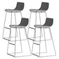 Modern Armless Backrest Counter Stool Steel Kitchen Bar Stool with Plastic Seat and Pedal Gray 4 Piece Set Clearhalo 'Bar Furniture' 'Bar Stools' 'bar_stools' 'furn' 'furn_bar_stools' 'furniture_bar_stools' 'Kitchen & Dining Furniture' 'kitchen&dining_furn' 'kitchen' 'kitchen_furn' Furniture' 4463198