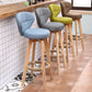 Modern Backrest Rotatable Counter Stool Wood Kitchen Bar Stool with Cushion and Pedal Clearhalo 'Bar Furniture' 'Bar Stools' 'bar_stools' 'furn' 'furn_bar_stools' 'furniture_bar_stools' 'Kitchen & Dining Furniture' 'kitchen&dining_furn' 'kitchen' 'kitchen_furn' Furniture' 4463202
