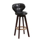 Modern Backrest Rotatable Counter Stool Wood Kitchen Bar Stool with Cushion and Pedal Black Brown 1 Piece Clearhalo 'Bar Furniture' 'Bar Stools' 'bar_stools' 'furn' 'furn_bar_stools' 'furniture_bar_stools' 'Kitchen & Dining Furniture' 'kitchen&dining_furn' 'kitchen' 'kitchen_furn' Furniture' 4463203