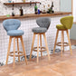Modern Backrest Rotatable Counter Stool Wood Kitchen Bar Stool with Cushion and Pedal Clearhalo 'Bar Furniture' 'Bar Stools' 'bar_stools' 'furn' 'furn_bar_stools' 'furniture_bar_stools' 'Kitchen & Dining Furniture' 'kitchen&dining_furn' 'kitchen' 'kitchen_furn' Furniture' 4463204
