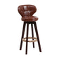 Modern Backrest Rotatable Counter Stool Wood Kitchen Bar Stool with Cushion and Pedal Brown Brown 1 Piece Clearhalo 'Bar Furniture' 'Bar Stools' 'bar_stools' 'furn' 'furn_bar_stools' 'furniture_bar_stools' 'Kitchen & Dining Furniture' 'kitchen&dining_furn' 'kitchen' 'kitchen_furn' Furniture' 4463207