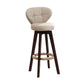 Modern Backrest Rotatable Counter Stool Wood Kitchen Bar Stool with Cushion and Pedal Khaki Brown 1 Piece Clearhalo 'Bar Furniture' 'Bar Stools' 'bar_stools' 'furn' 'furn_bar_stools' 'furniture_bar_stools' 'Kitchen & Dining Furniture' 'kitchen&dining_furn' 'kitchen' 'kitchen_furn' Furniture' 4463215