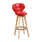 Modern Backrest Rotatable Counter Stool Wood Kitchen Bar Stool with Cushion and Pedal Red Natural 1 Piece Clearhalo 'Bar Furniture' 'Bar Stools' 'bar_stools' 'furn' 'furn_bar_stools' 'furniture_bar_stools' 'Kitchen & Dining Furniture' 'kitchen&dining_furn' 'kitchen' 'kitchen_furn' Furniture' 4463219