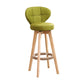 Modern Backrest Rotatable Counter Stool Wood Kitchen Bar Stool with Cushion and Pedal Light Green Natural 1 Piece Clearhalo 'Bar Furniture' 'Bar Stools' 'bar_stools' 'furn' 'furn_bar_stools' 'furniture_bar_stools' 'Kitchen & Dining Furniture' 'kitchen&dining_furn' 'kitchen' 'kitchen_furn' Furniture' 4463221