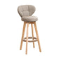 Modern Backrest Rotatable Counter Stool Wood Kitchen Bar Stool with Cushion and Pedal Khaki Natural 1 Piece Clearhalo 'Bar Furniture' 'Bar Stools' 'bar_stools' 'furn' 'furn_bar_stools' 'furniture_bar_stools' 'Kitchen & Dining Furniture' 'kitchen&dining_furn' 'kitchen' 'kitchen_furn' Furniture' 4463223
