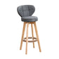 Modern Backrest Rotatable Counter Stool Wood Kitchen Bar Stool with Cushion and Pedal Grey Natural 1 Piece Clearhalo 'Bar Furniture' 'Bar Stools' 'bar_stools' 'furn' 'furn_bar_stools' 'furniture_bar_stools' 'Kitchen & Dining Furniture' 'kitchen&dining_furn' 'kitchen' 'kitchen_furn' Furniture' 4463224