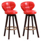 Modern Backrest Rotatable Counter Stool Wood Kitchen Bar Stool with Cushion and Pedal Red Brown 2 Piece Set Clearhalo 'Bar Furniture' 'Bar Stools' 'bar_stools' 'furn' 'furn_bar_stools' 'furniture_bar_stools' 'Kitchen & Dining Furniture' 'kitchen&dining_furn' 'kitchen' 'kitchen_furn' Furniture' 4463226