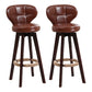 Modern Backrest Rotatable Counter Stool Wood Kitchen Bar Stool with Cushion and Pedal Brown Brown 2 Piece Set Clearhalo 'Bar Furniture' 'Bar Stools' 'bar_stools' 'furn' 'furn_bar_stools' 'furniture_bar_stools' 'Kitchen & Dining Furniture' 'kitchen&dining_furn' 'kitchen' 'kitchen_furn' Furniture' 4463227