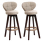 Modern Backrest Rotatable Counter Stool Wood Kitchen Bar Stool with Cushion and Pedal Khaki Brown 2 Piece Set Clearhalo 'Bar Furniture' 'Bar Stools' 'bar_stools' 'furn' 'furn_bar_stools' 'furniture_bar_stools' 'Kitchen & Dining Furniture' 'kitchen&dining_furn' 'kitchen' 'kitchen_furn' Furniture' 4463231