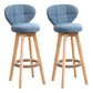 Modern Backrest Rotatable Counter Stool Wood Kitchen Bar Stool with Cushion and Pedal Light Blue Natural 2 Piece Set Clearhalo 'Bar Furniture' 'Bar Stools' 'bar_stools' 'furn' 'furn_bar_stools' 'furniture_bar_stools' 'Kitchen & Dining Furniture' 'kitchen&dining_furn' 'kitchen' 'kitchen_furn' Furniture' 4463238