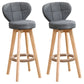 Modern Backrest Rotatable Counter Stool Wood Kitchen Bar Stool with Cushion and Pedal Grey Natural 2 Piece Set Clearhalo 'Bar Furniture' 'Bar Stools' 'bar_stools' 'furn' 'furn_bar_stools' 'furniture_bar_stools' 'Kitchen & Dining Furniture' 'kitchen&dining_furn' 'kitchen' 'kitchen_furn' Furniture' 4463240