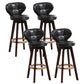 Modern Backrest Rotatable Counter Stool Wood Kitchen Bar Stool with Cushion and Pedal Black Brown 4 Piece Set Clearhalo 'Bar Furniture' 'Bar Stools' 'bar_stools' 'furn' 'furn_bar_stools' 'furniture_bar_stools' 'Kitchen & Dining Furniture' 'kitchen&dining_furn' 'kitchen' 'kitchen_furn' Furniture' 4463241
