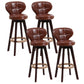 Modern Backrest Rotatable Counter Stool Wood Kitchen Bar Stool with Cushion and Pedal Brown Brown 4 Piece Set Clearhalo 'Bar Furniture' 'Bar Stools' 'bar_stools' 'furn' 'furn_bar_stools' 'furniture_bar_stools' 'Kitchen & Dining Furniture' 'kitchen&dining_furn' 'kitchen' 'kitchen_furn' Furniture' 4463243