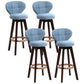 Modern Backrest Rotatable Counter Stool Wood Kitchen Bar Stool with Cushion and Pedal Light Blue Brown 4 Piece Set Clearhalo 'Bar Furniture' 'Bar Stools' 'bar_stools' 'furn' 'furn_bar_stools' 'furniture_bar_stools' 'Kitchen & Dining Furniture' 'kitchen&dining_furn' 'kitchen' 'kitchen_furn' Furniture' 4463246